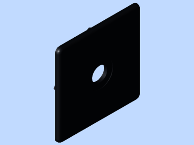 CAP 90X90 ESD;BLACK;WITH HOLE