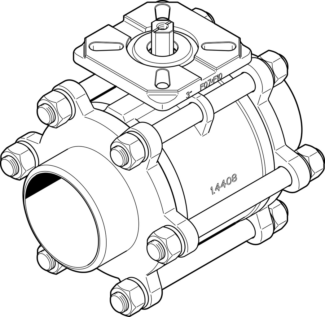 VZBA-3"-WW-63-T-22-F0710-V4V4T Ball valve