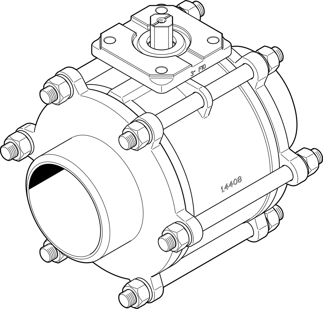 VZBA-4"-WW-63-T-22-F10-V4V4T Ball valve