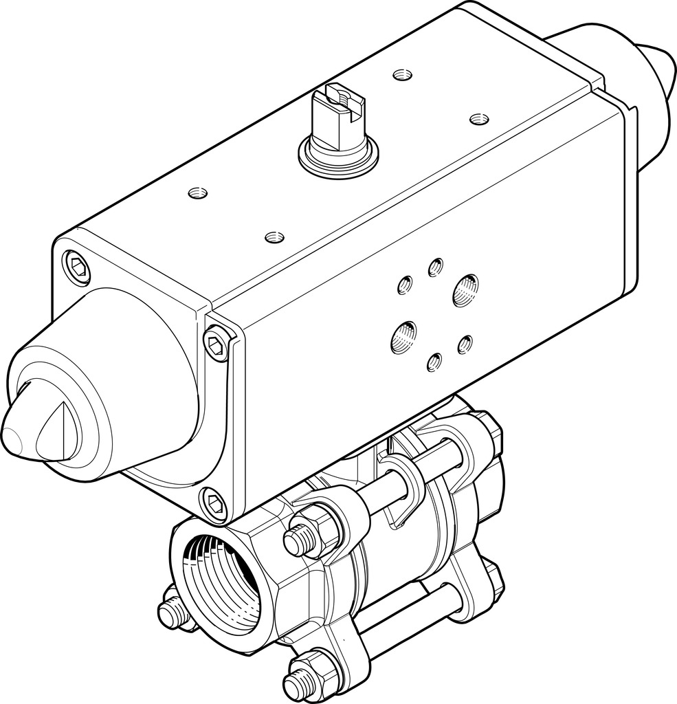 VZBA-3/8"-GG-63-T-22-F0304-V4V4T-PS15-R- ball valve actuator unit