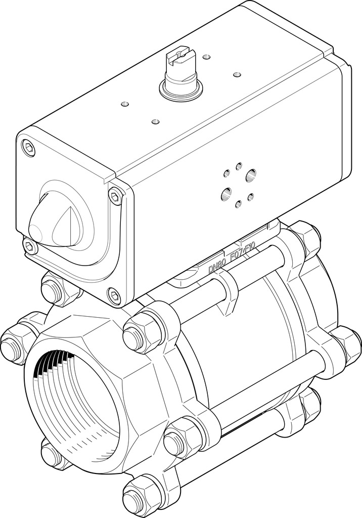 VZBA-4"-GG-63-T-22-F10-V4V4T-PP240-R-90- ball valve actuator unit